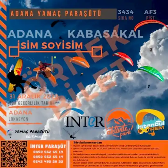 Adana Yamaç Paraşütü