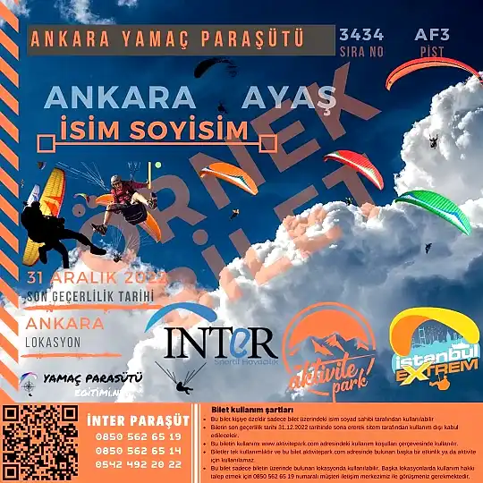 Ankara Yamaç Paraşütü